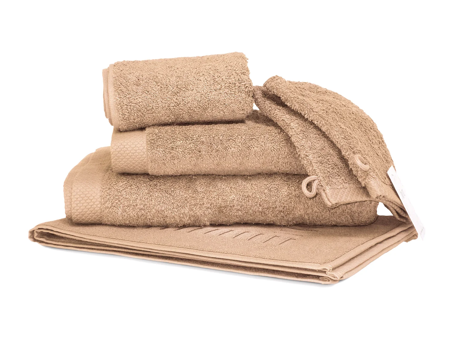 Parure de bain 6 pièces PURE Beige 550 g/m2