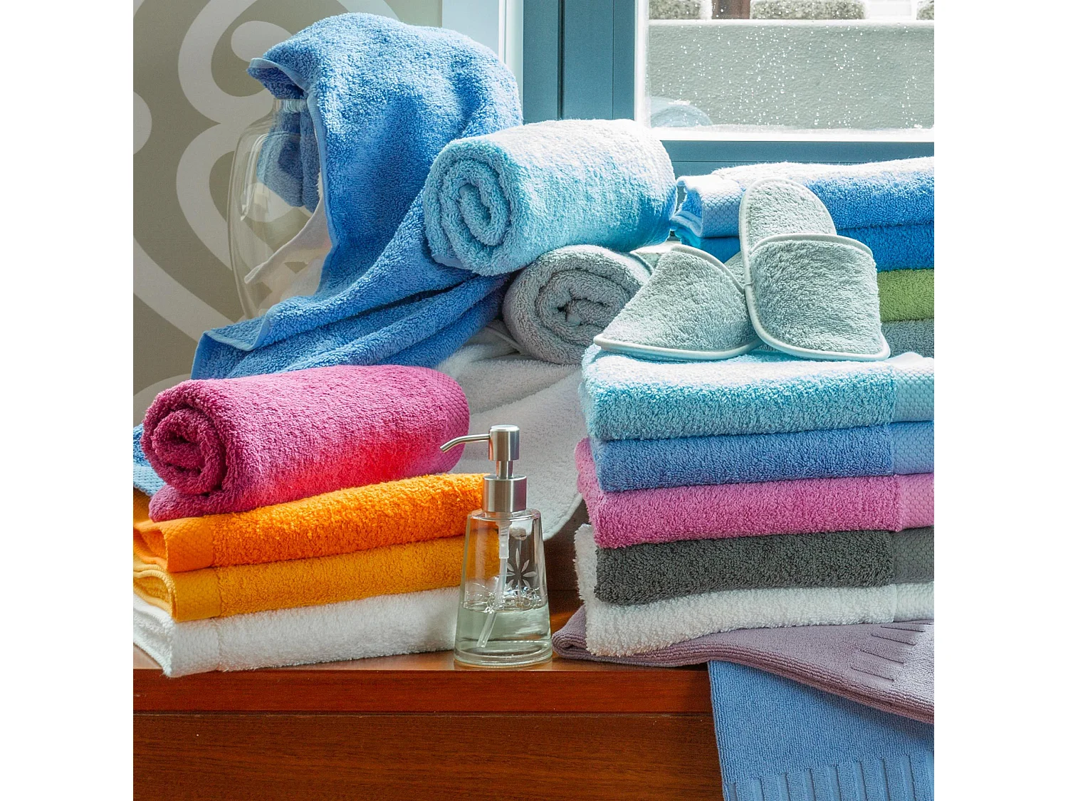 Parure de bain 6 pièces PURE Beige 550 g/m2