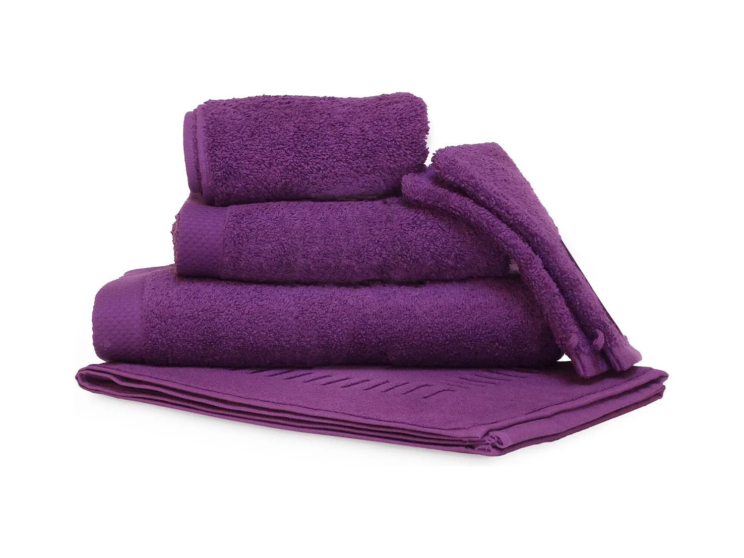 Parure de bain 6 pièces PURE Violet 550 g/m2