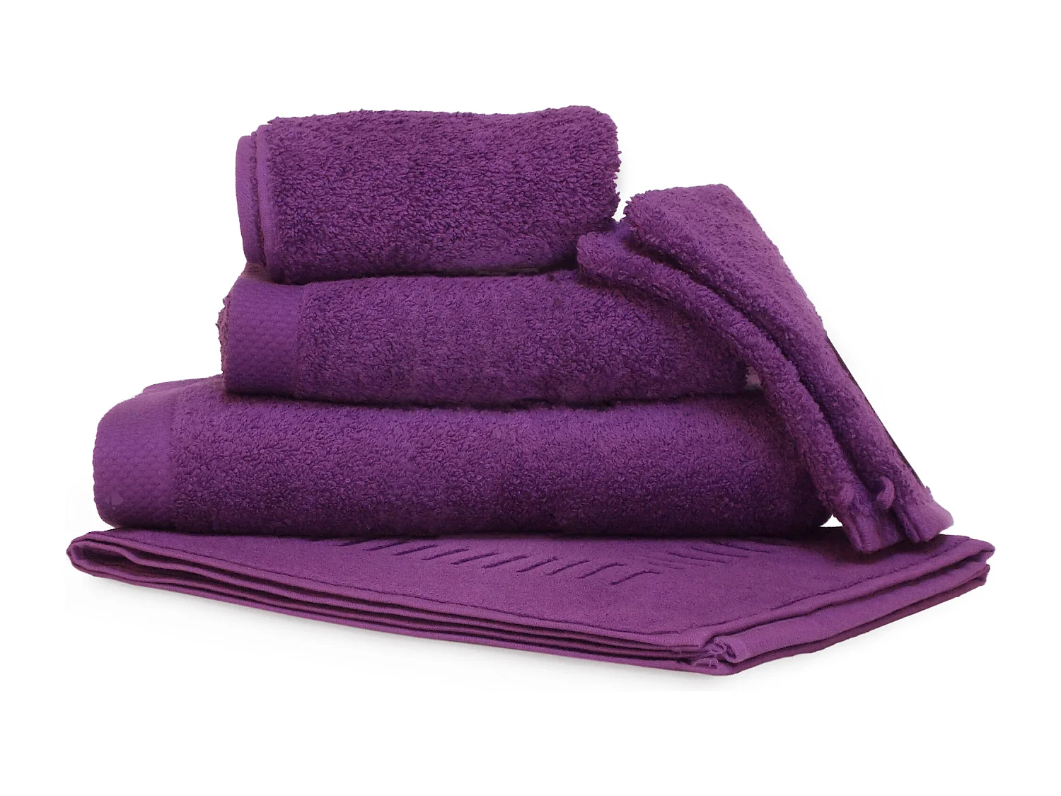 Parure de bain 6 pièces PURE Violet 550 g/m2
