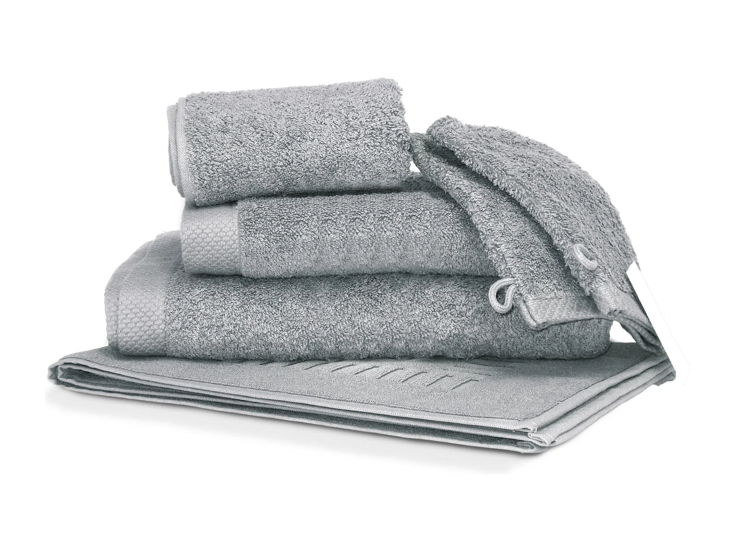 Parure de bain 6 pièces PURE Argent 550 g/m2