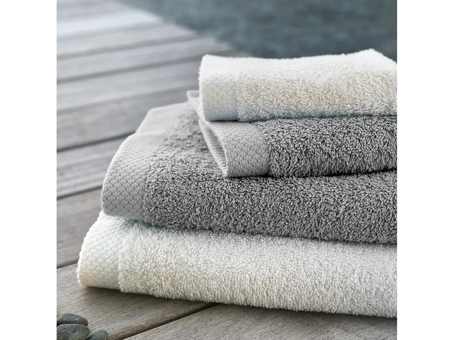 Parure de bain 6 pièces PURE Argent 550 g/m2