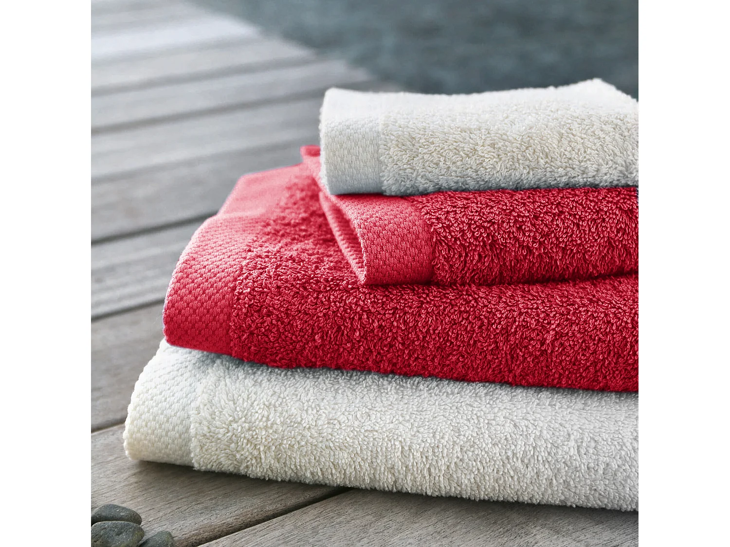 Parure de bain 6 pièces PURE Rouge 550 g/m2