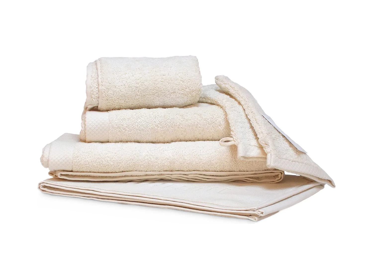 Parure de bain 6 pièces PURE Ivoire 550 g/m2