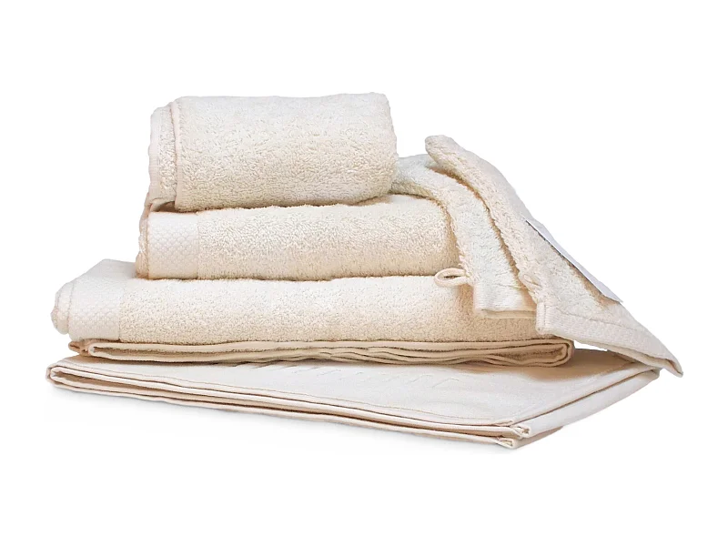 Parure de bain 6 pièces PURE Ivoire 550 g/m2