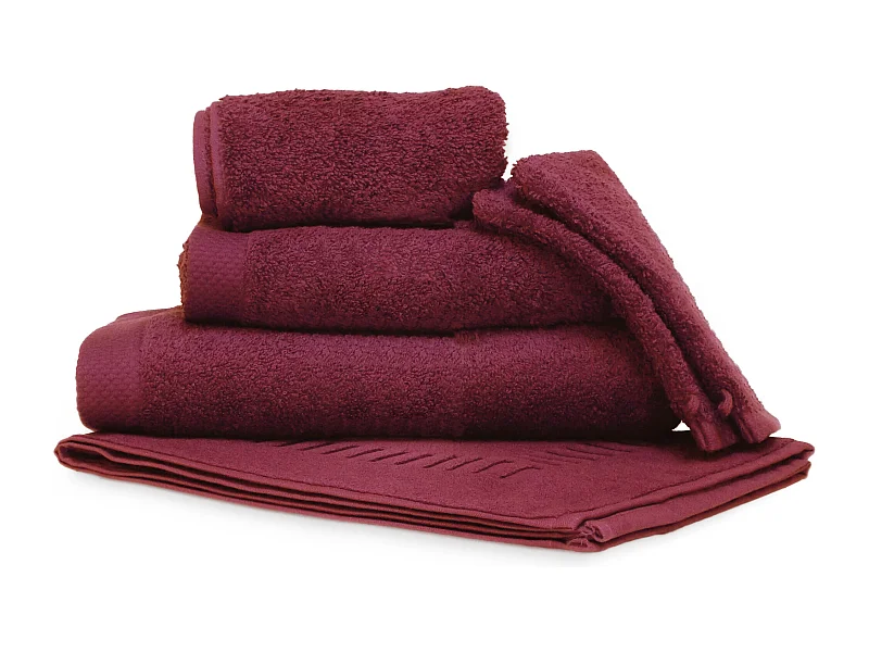 Parure de bain 6 pièces PURE Bordeaux 550 g/m2