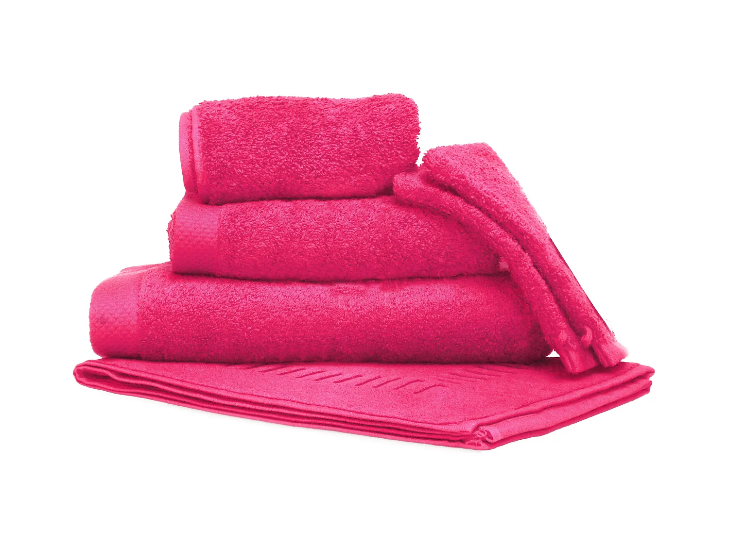 Parure de bain 6 pièces PURE Fuchsia 550 g/m2