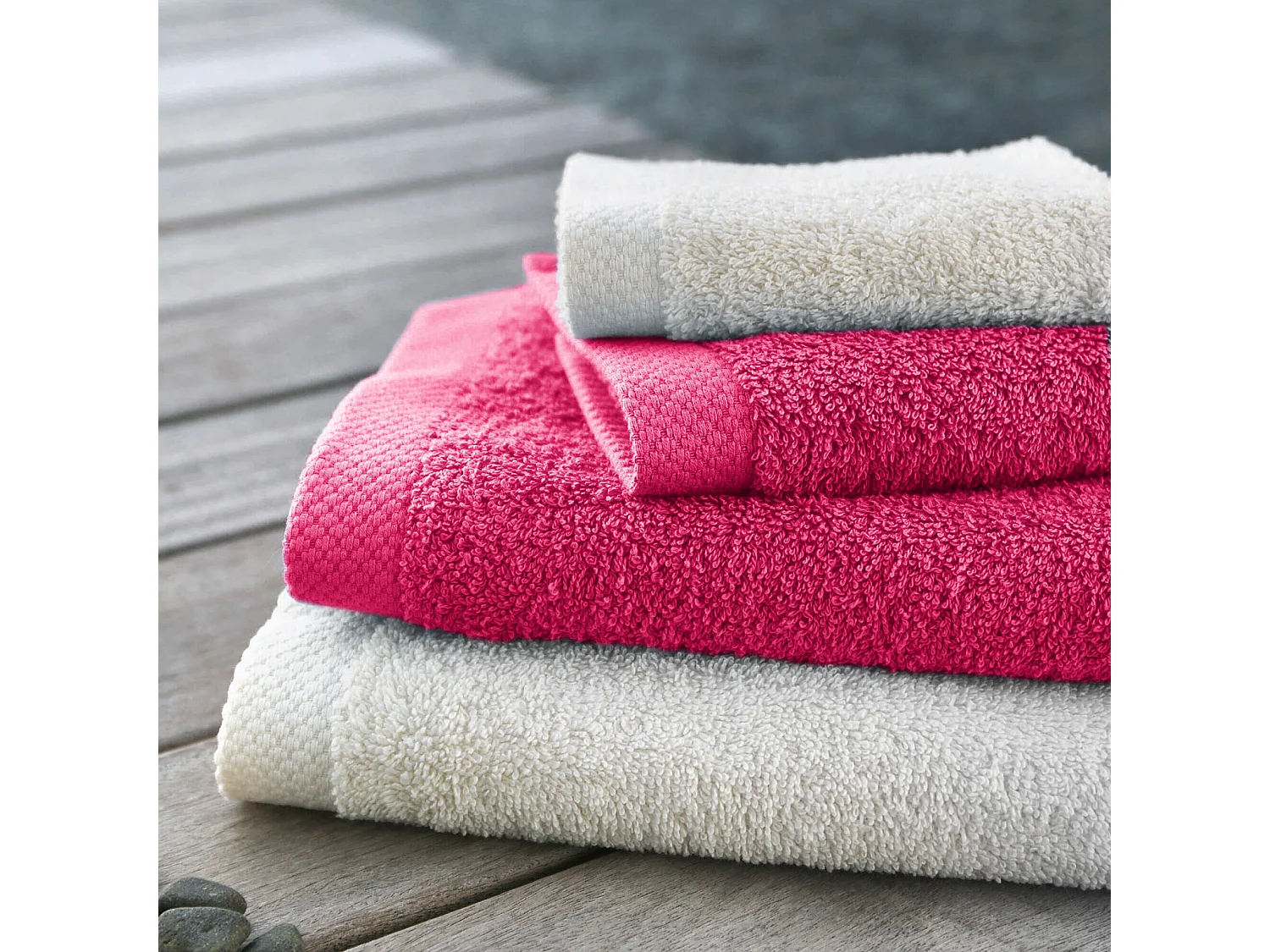 Parure de bain 6 pièces PURE Fuchsia 550 g/m2