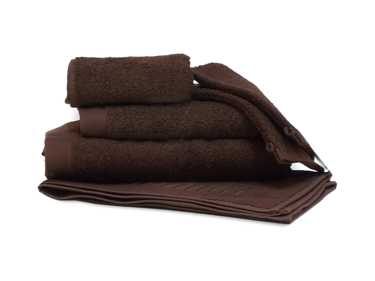 Parure de bain 6 pièces PURE Marron 550 g/m2