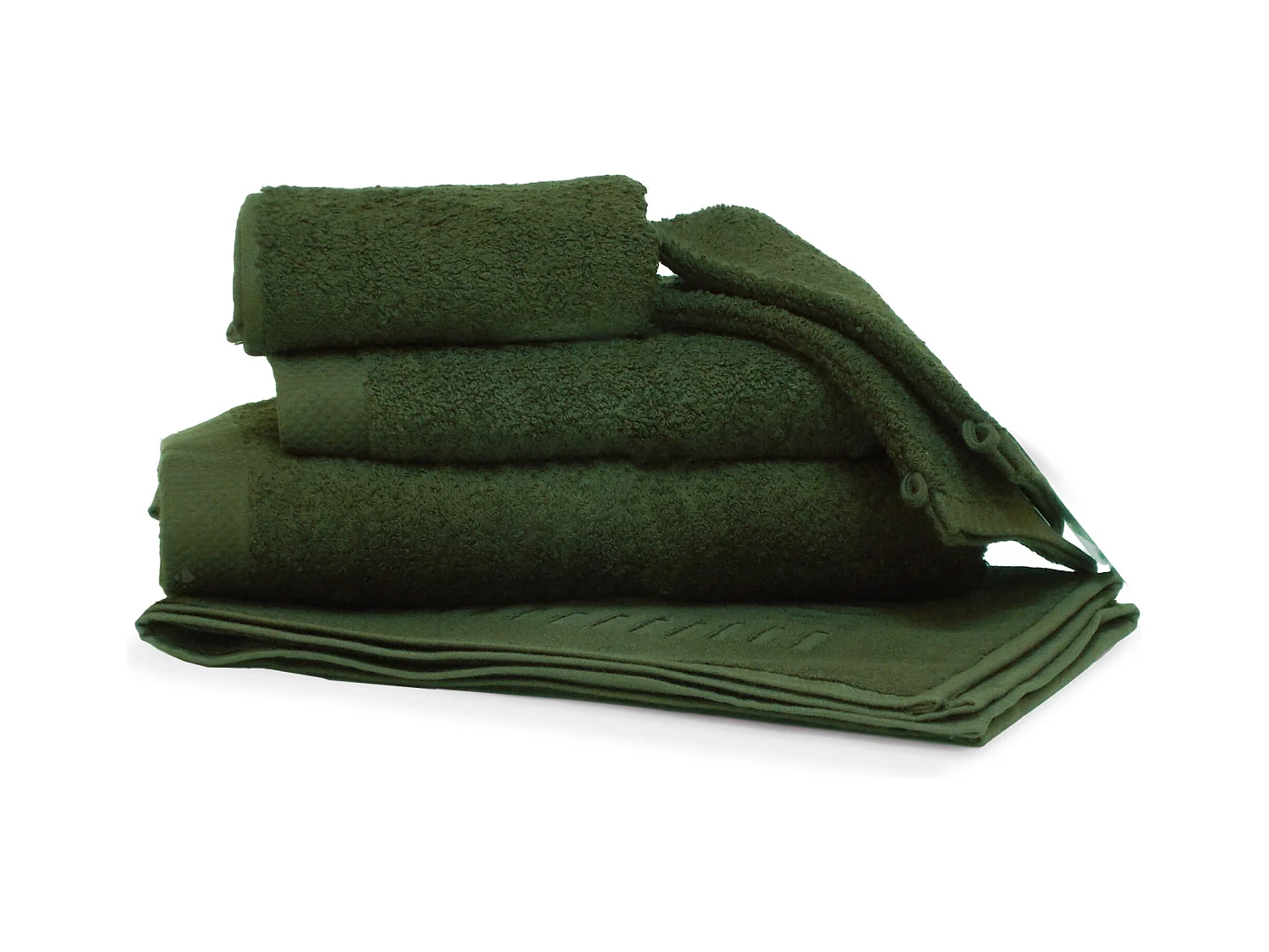 Parure de bain 6 pièces PURE Kaki 550 g/m2