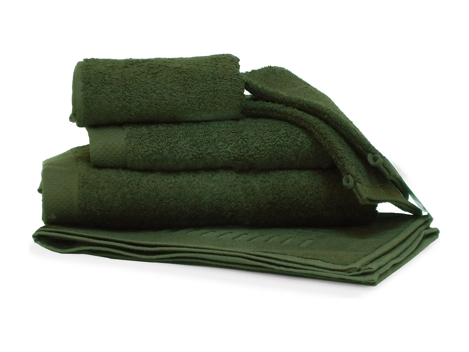 Parure de bain 6 pièces PURE Kaki 550 g/m2