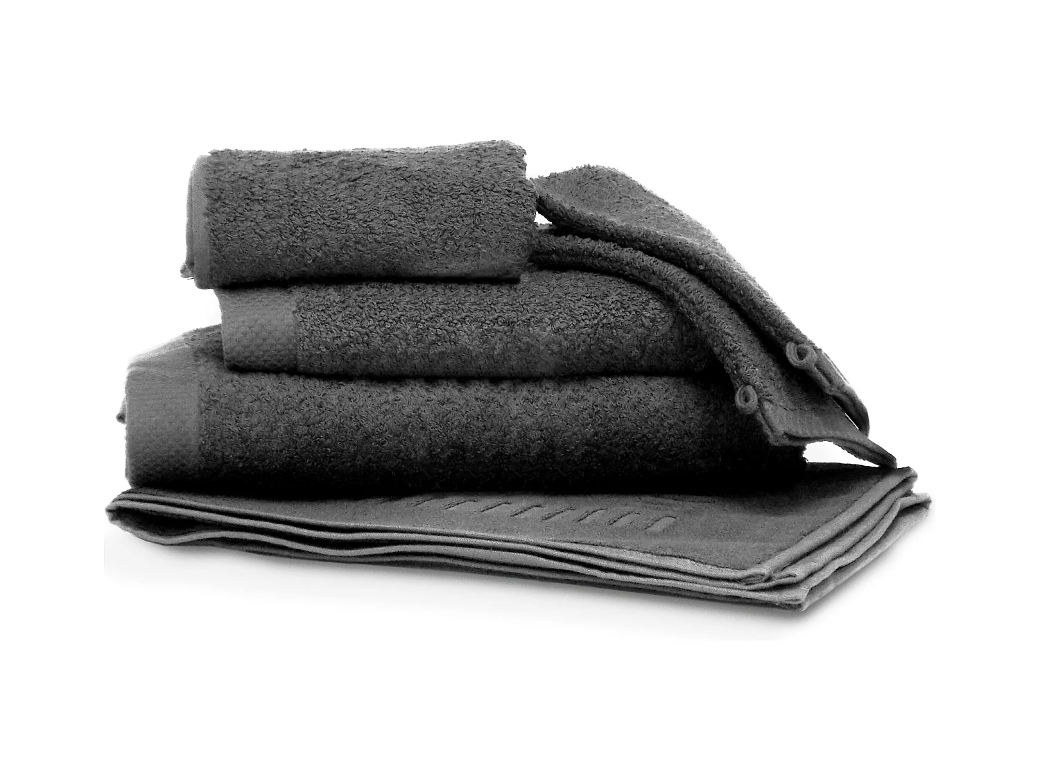 Parure de bain 6 pièces PURE Anthracite 550 g/m2