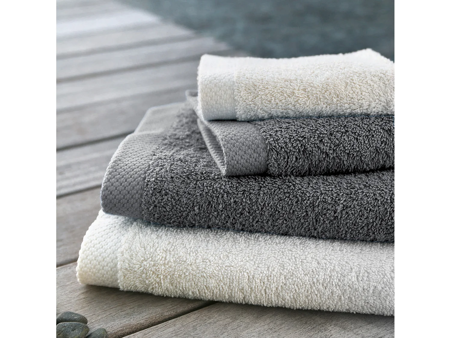 Parure de bain 6 pièces PURE Anthracite 550 g/m2