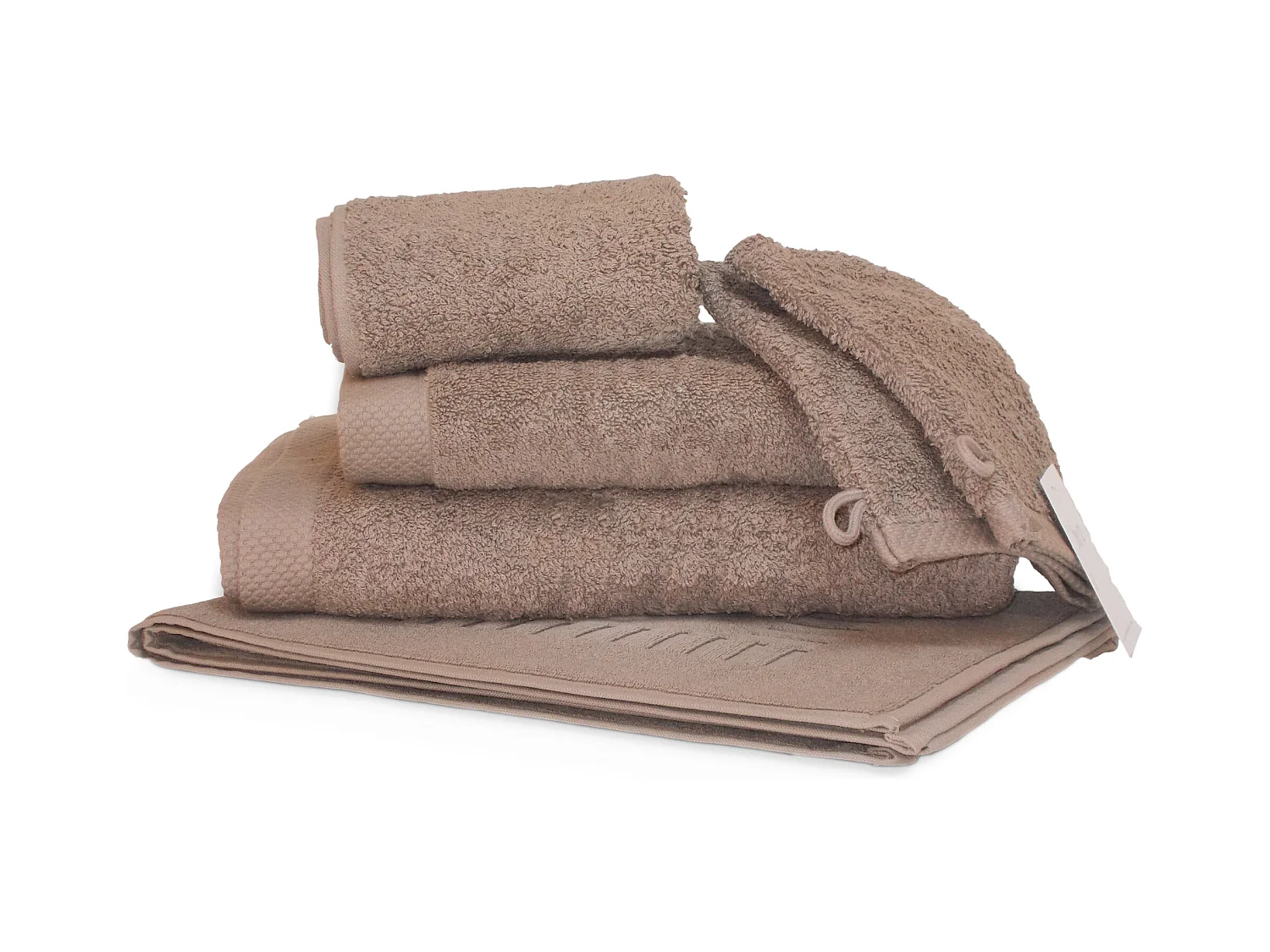 Parure de bain 6 pièces PURE Taupe 550 g/m2