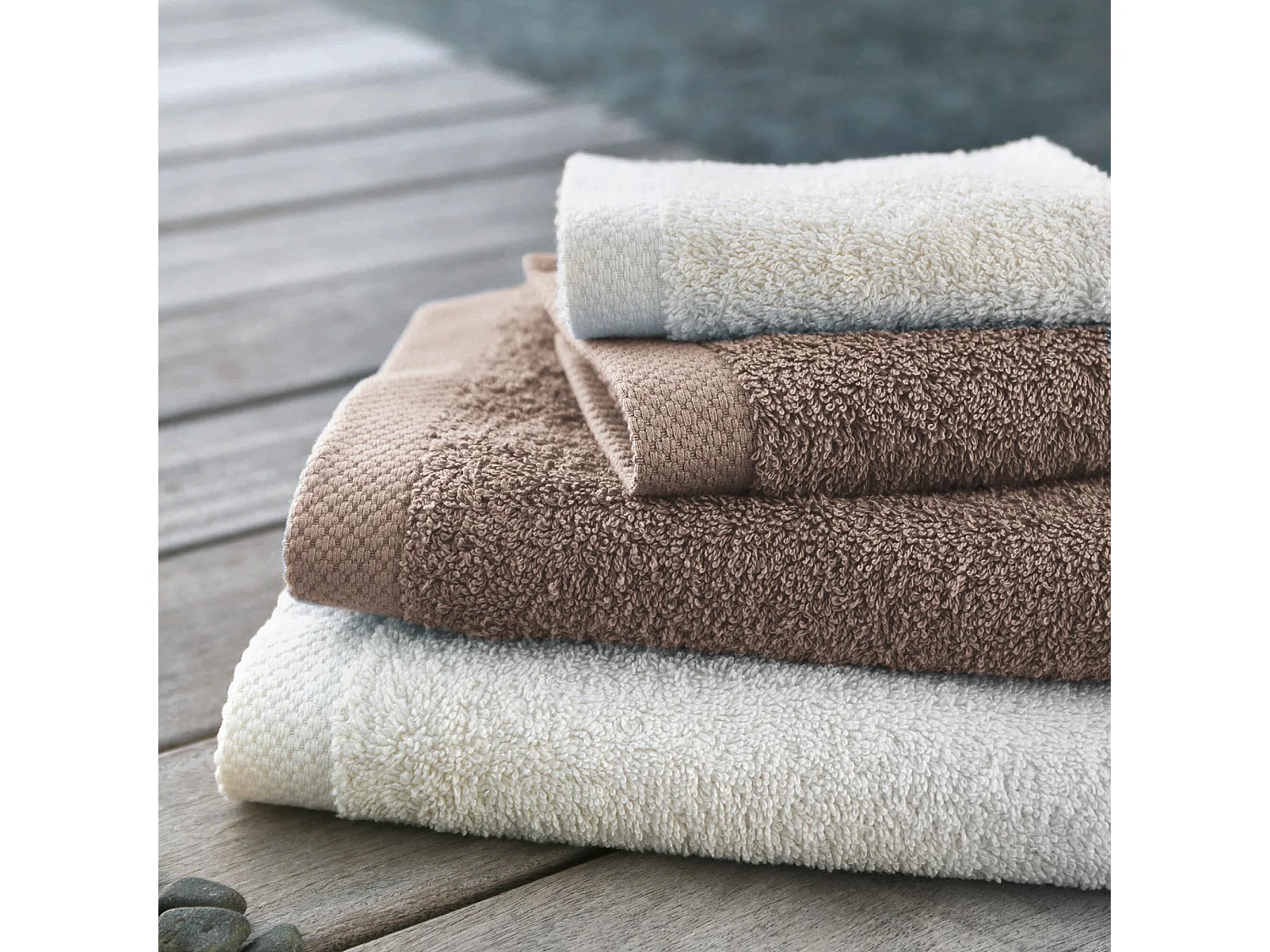 Parure de bain 6 pièces PURE Taupe 550 g/m2