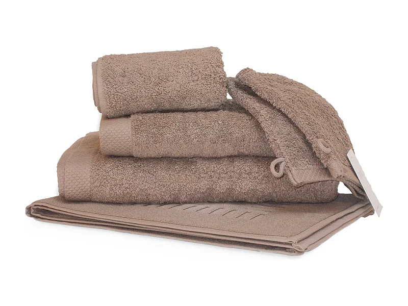 Parure de bain 6 pièces PURE Taupe 550 g/m2