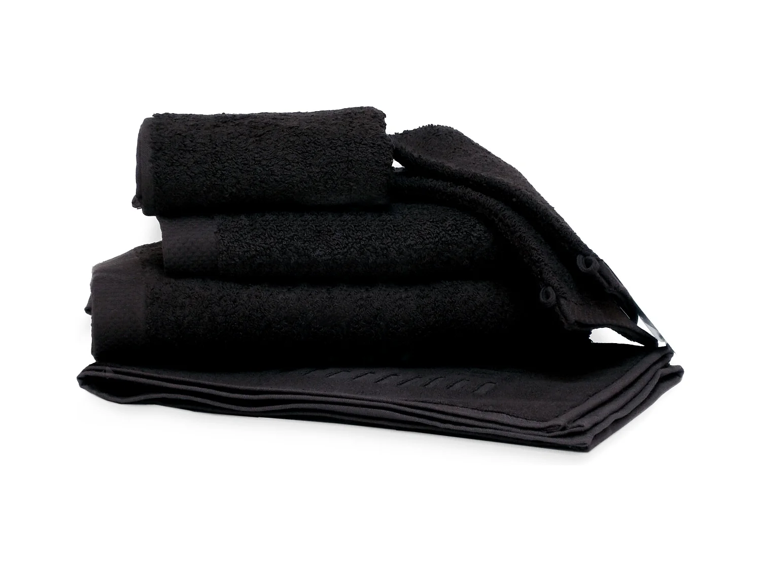 Parure de bain 6 pièces PURE Noir 550 g/m2