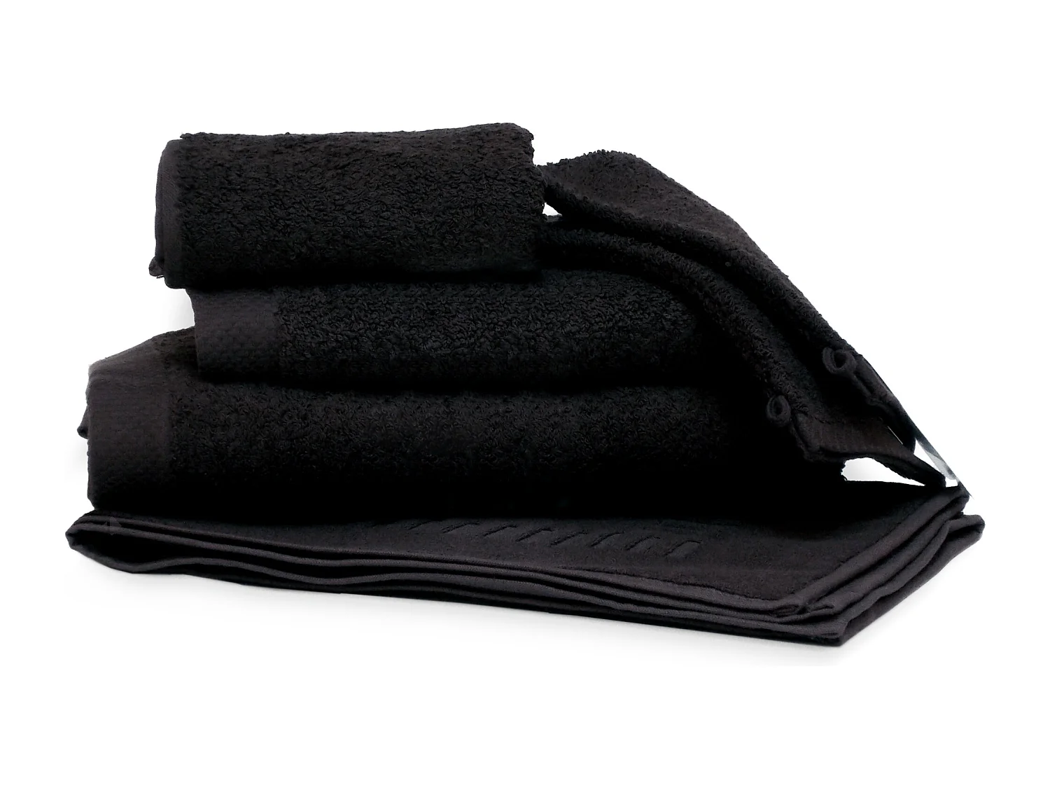 Parure de bain 6 pièces PURE Noir 550 g/m2