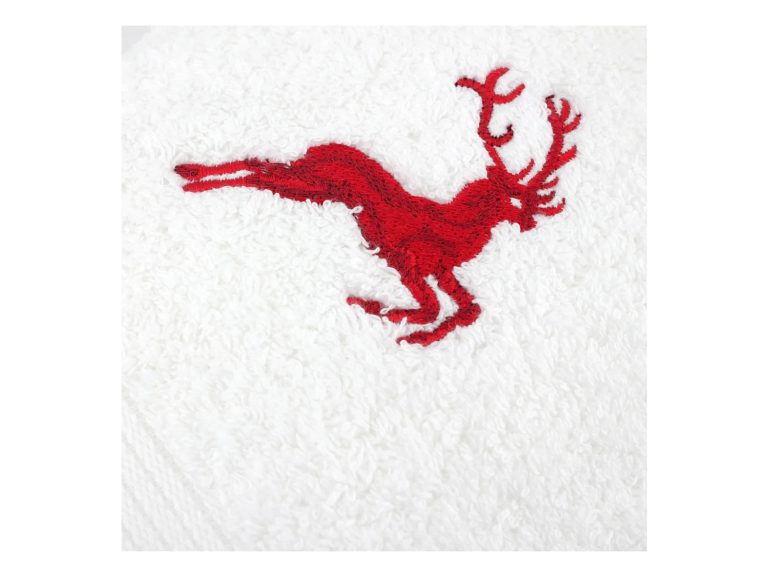Serviette invité 30x50 cm HIRSH Blanc/Rouge 600 g/m2