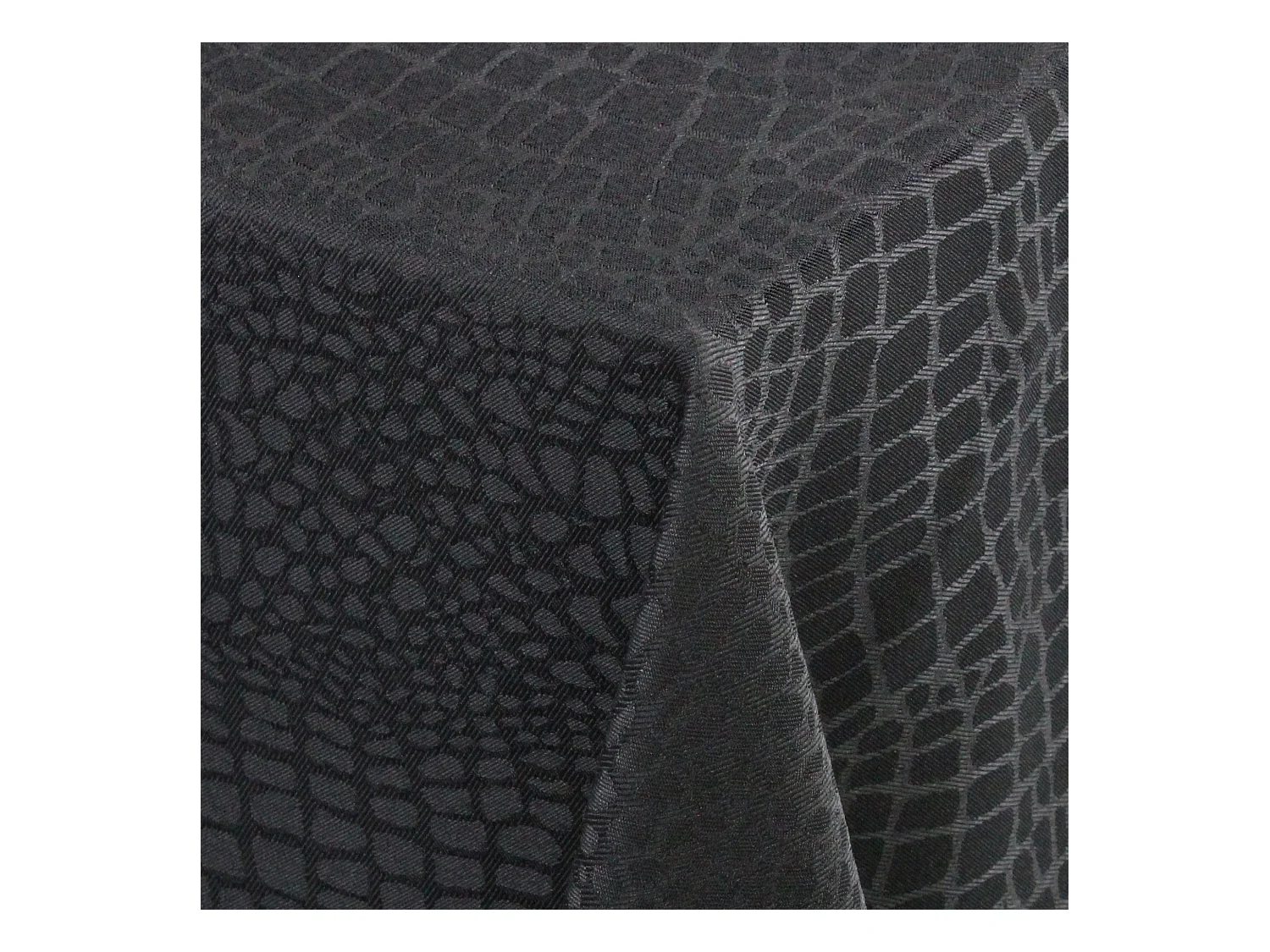 Nappe carrée 150x150 cm Jacquard 100% polyester LOUNGE noir