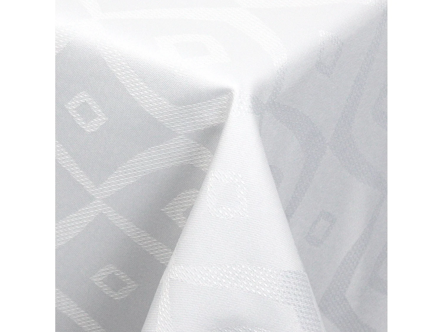 Nappe carrée 150x150 cm Jacquard 100% polyester BRUNCH blanc