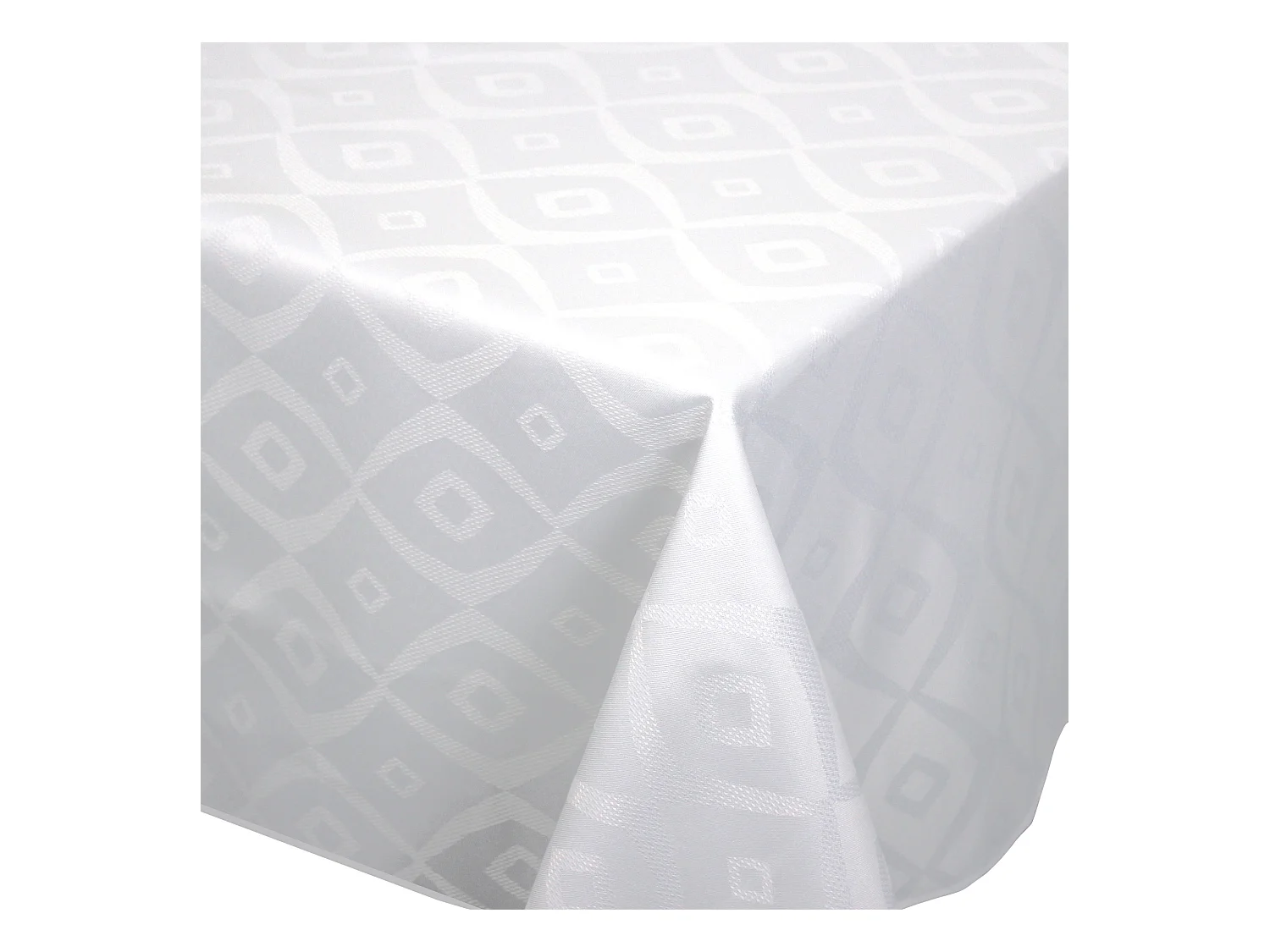 Nappe carrée 150x150 cm Jacquard 100% polyester BRUNCH blanc