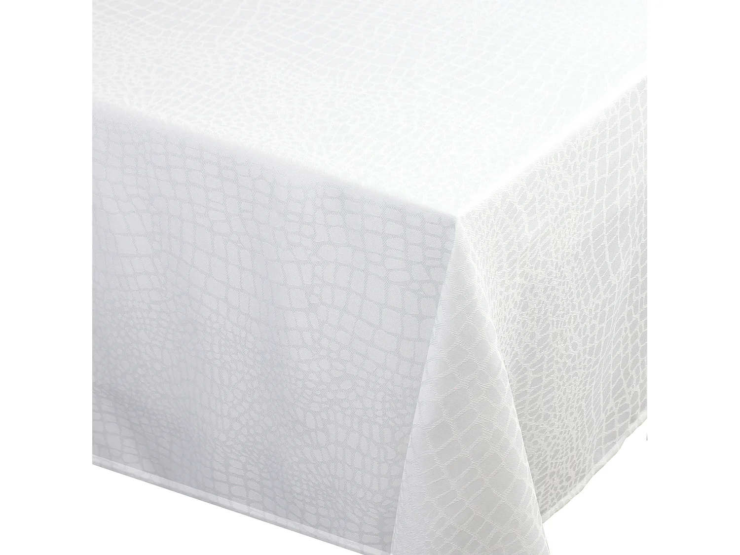 Nappe carrée 150x150 cm Jacquard 100% polyester LOUNGE blanc