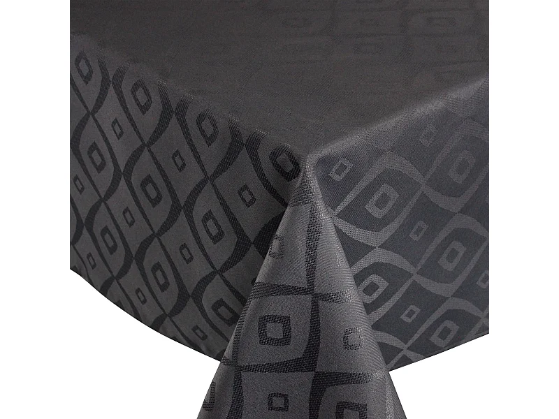 Nappe carrée 150x150 cm Jacquard 100% polyester BRUNCH anthracite