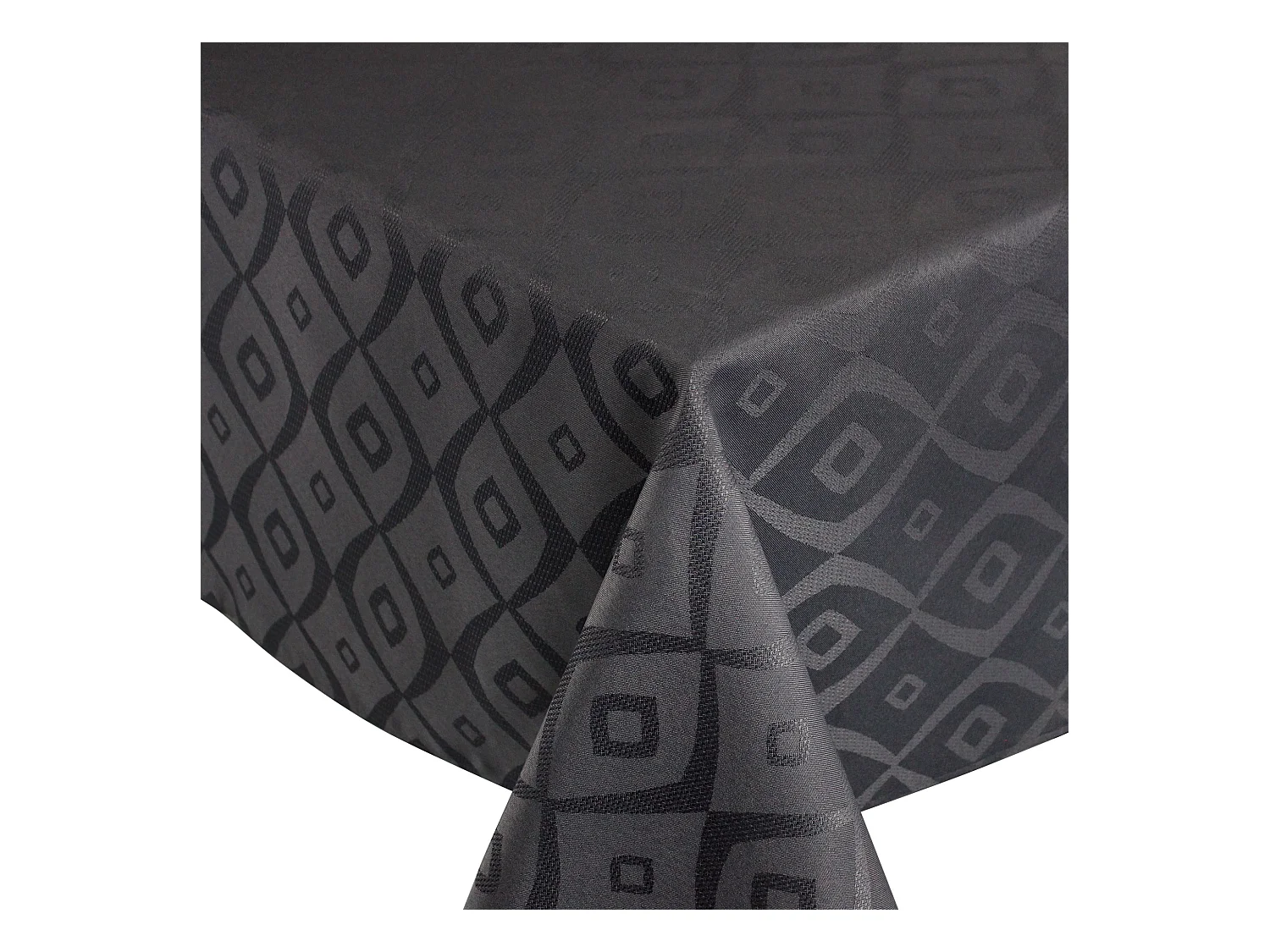 Nappe carrée 150x150 cm Jacquard 100% polyester BRUNCH anthracite