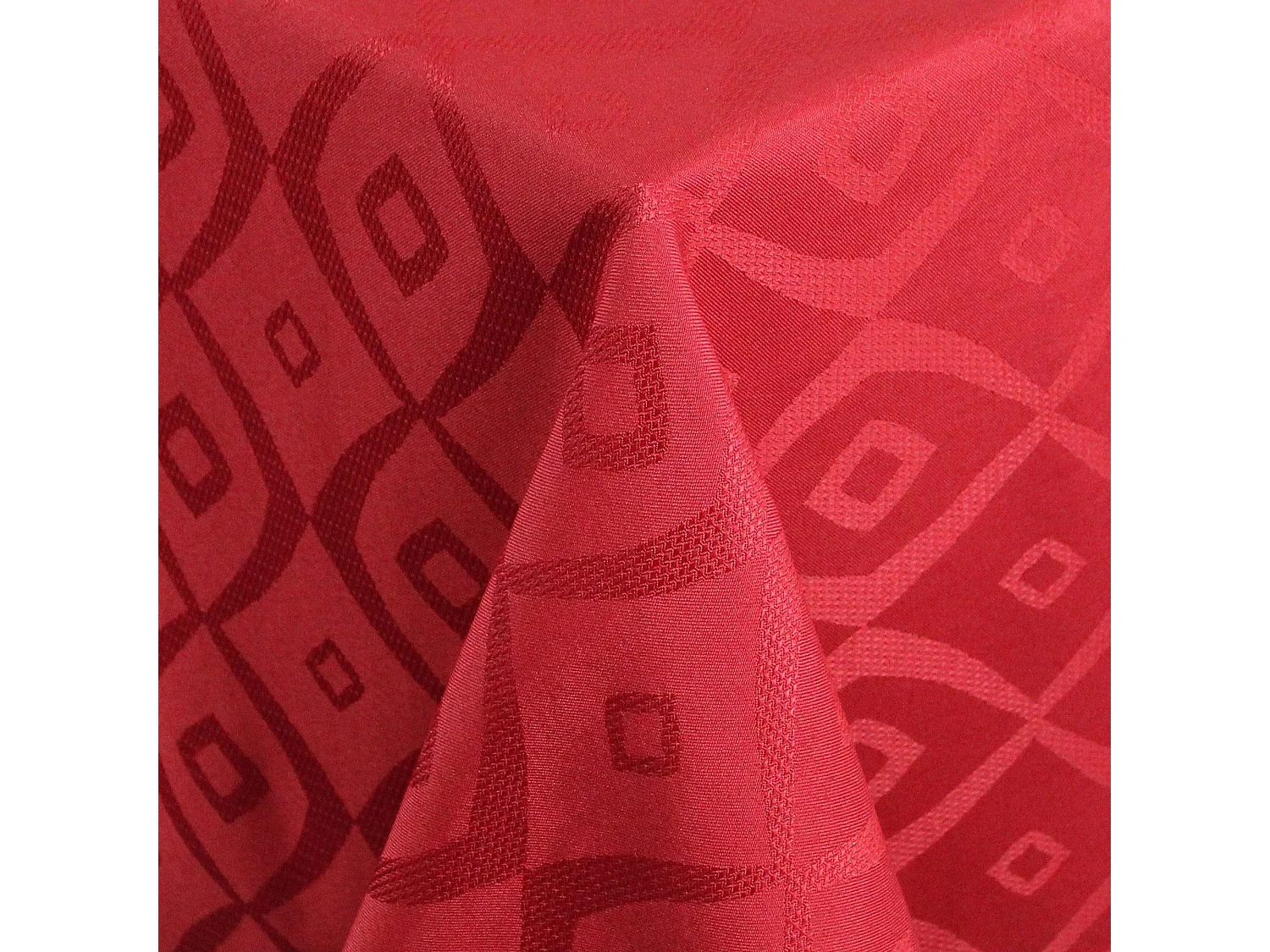 Nappe carrée 175x175 cm Jacquard 100% polyester BRUNCH rouge