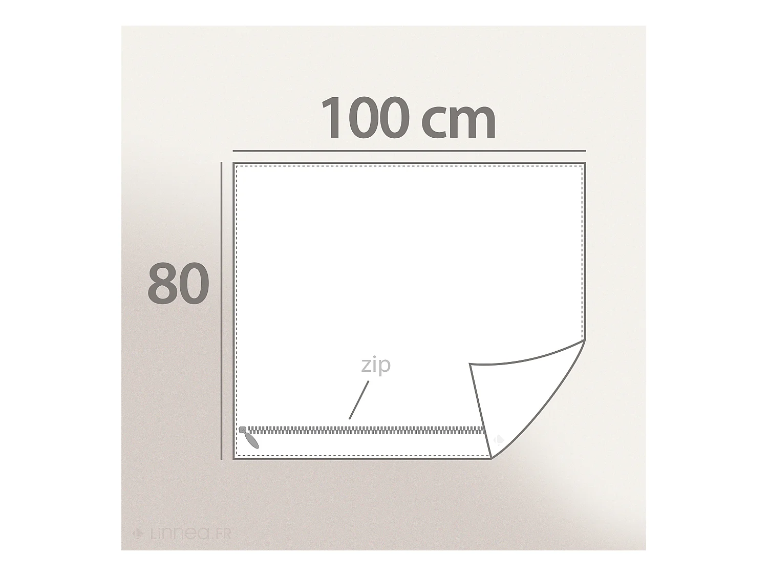 Housse de coussin 80x100 cm SHELL gris Perle