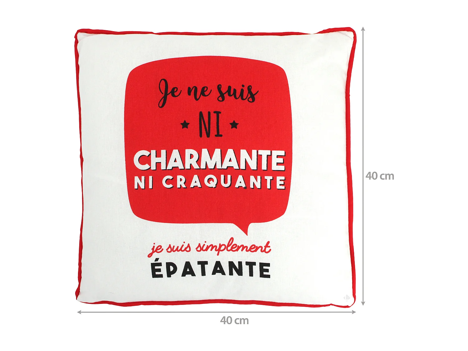 Coussin 40x40 cm JE SUIS Corail
