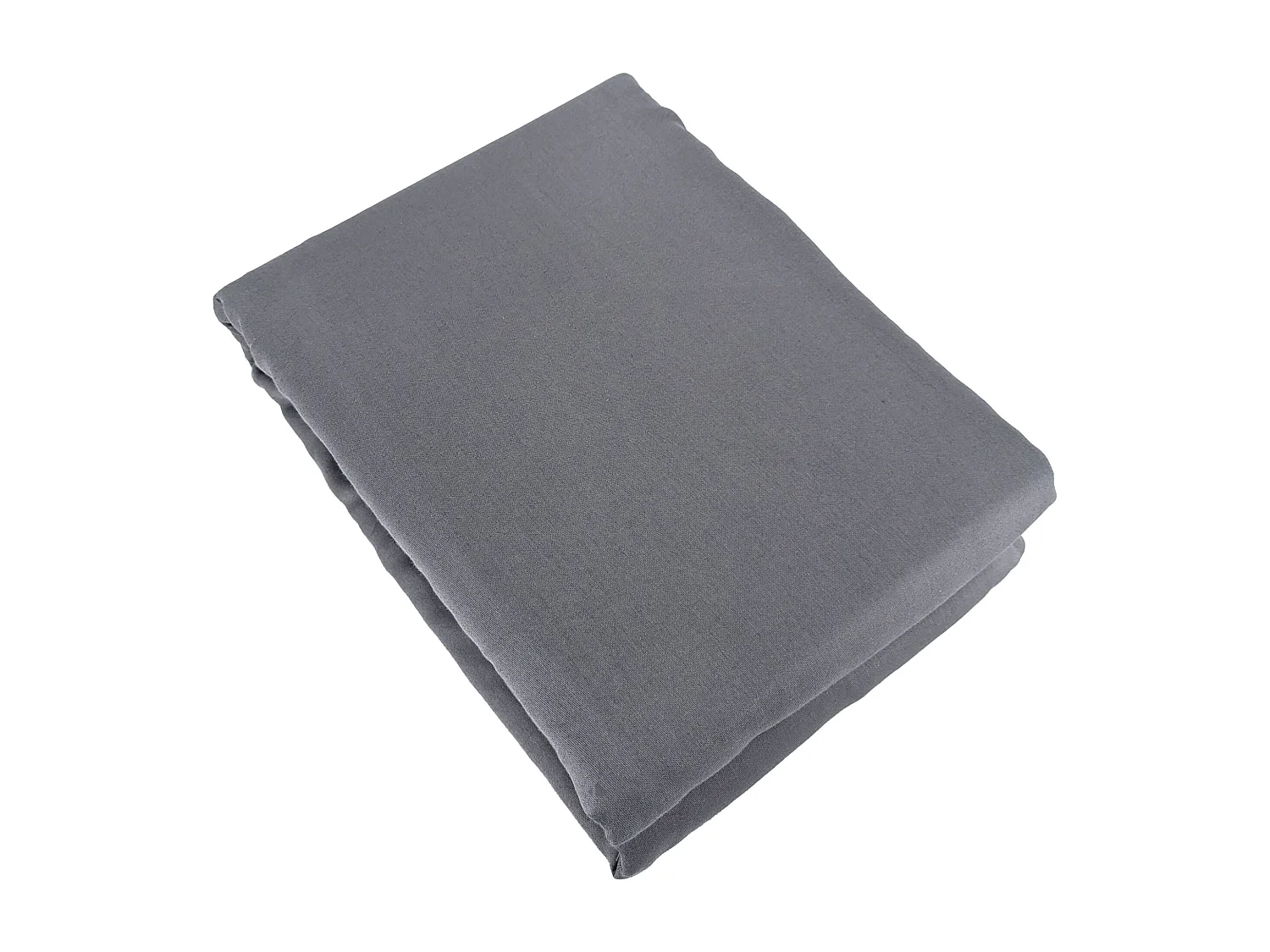 Parure de lit 260x240 cm satin de coton SAPRI gris acier 3 pièces