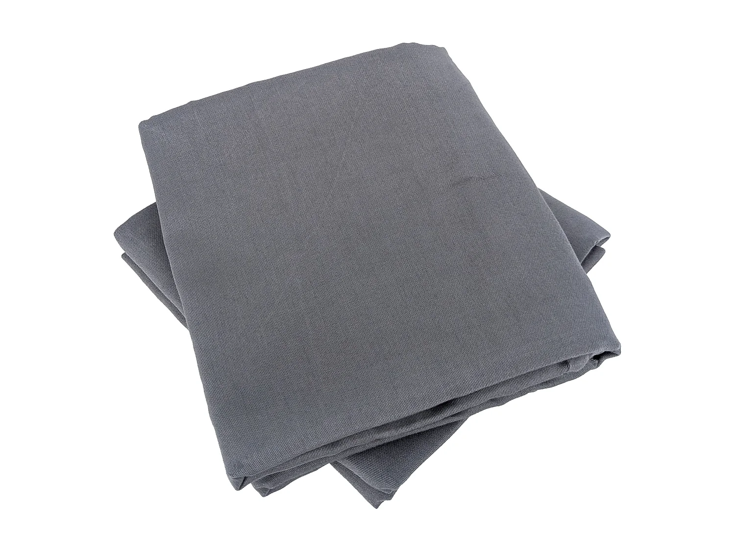 Parure de lit 260x240 cm satin de coton SAPRI gris acier 3 pièces