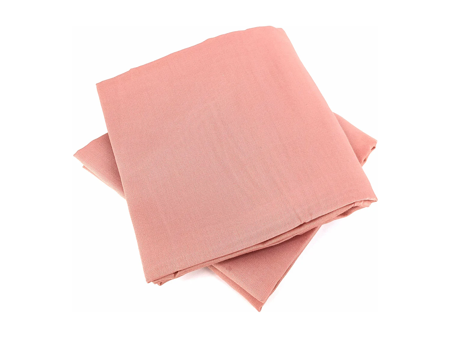 Parure de lit 260x240 cm satin de coton SAPRI rose thé 3 pièces