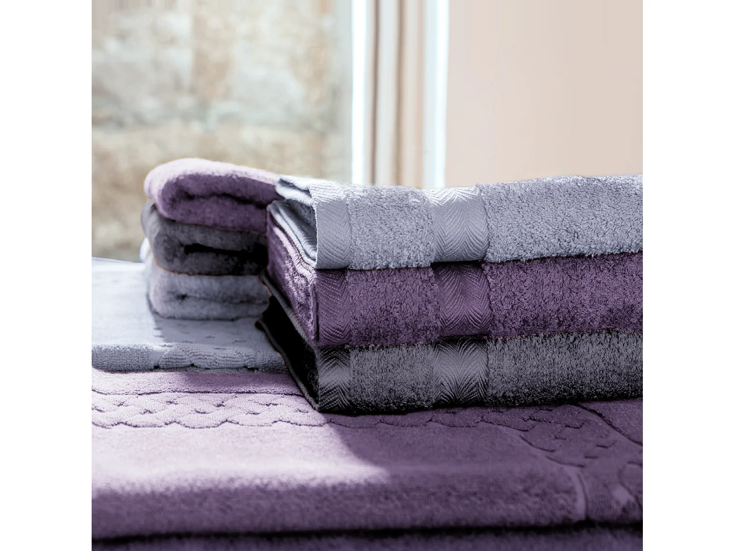 Drap de bain 100x150 cm ROYAL CRESENT Bleu Lavande 650 g/m2