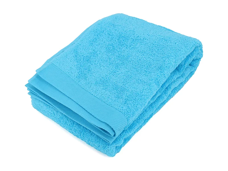 Drap de bain 100x150 cm coton peigné ALBA bleu océan