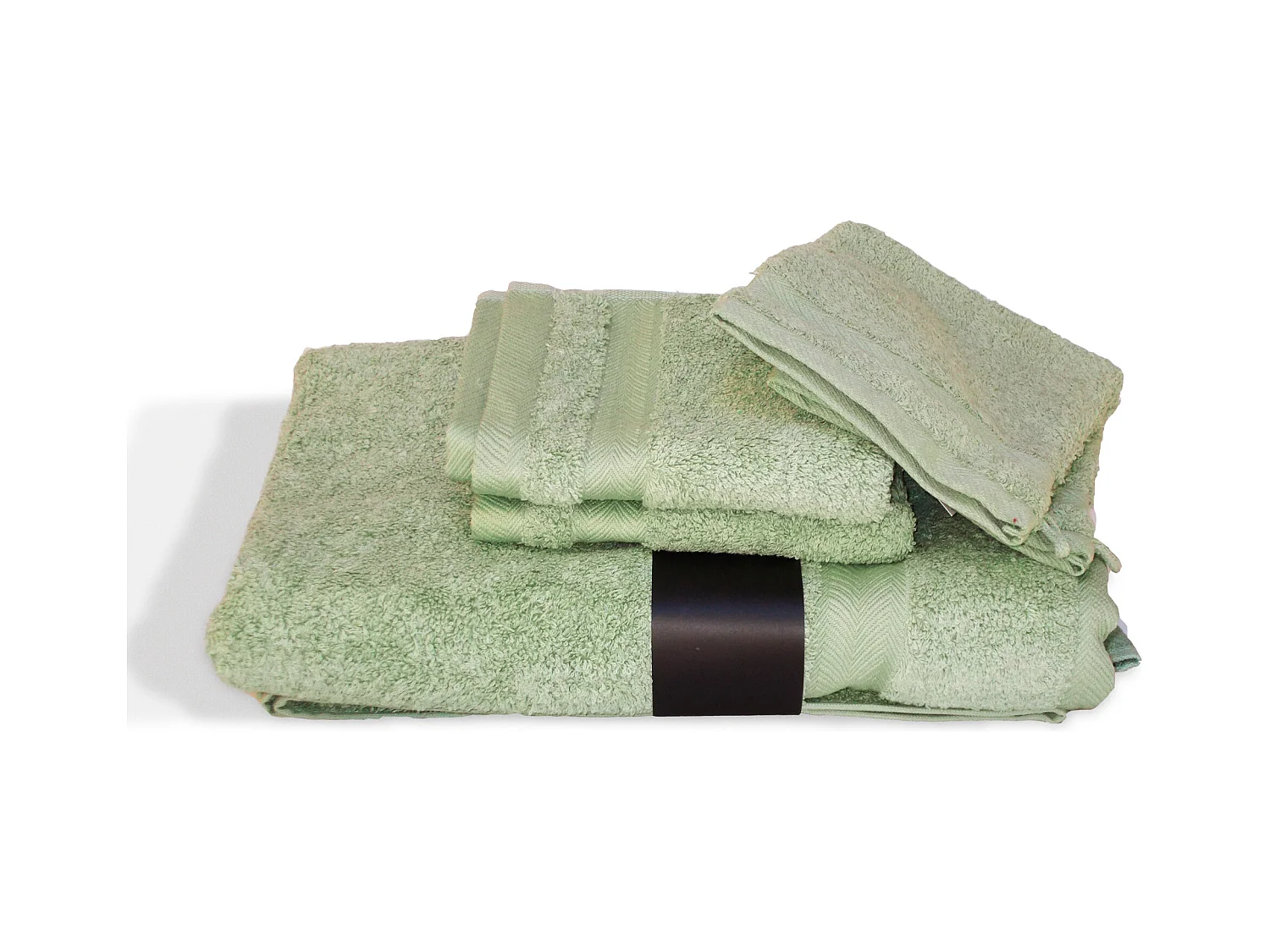 Parure de bain 5 pièces ROYAL CRESENT Vert Céladon 650 g/m2