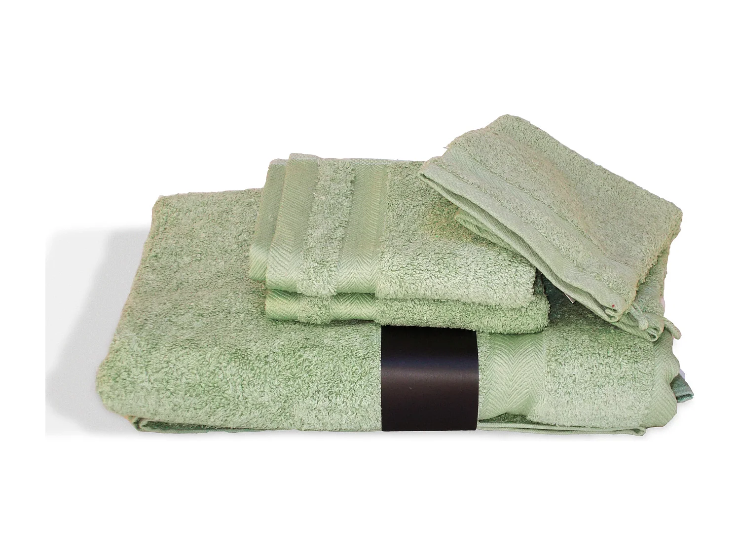 Parure de bain 5 pièces ROYAL CRESENT Vert Céladon 650 g/m2