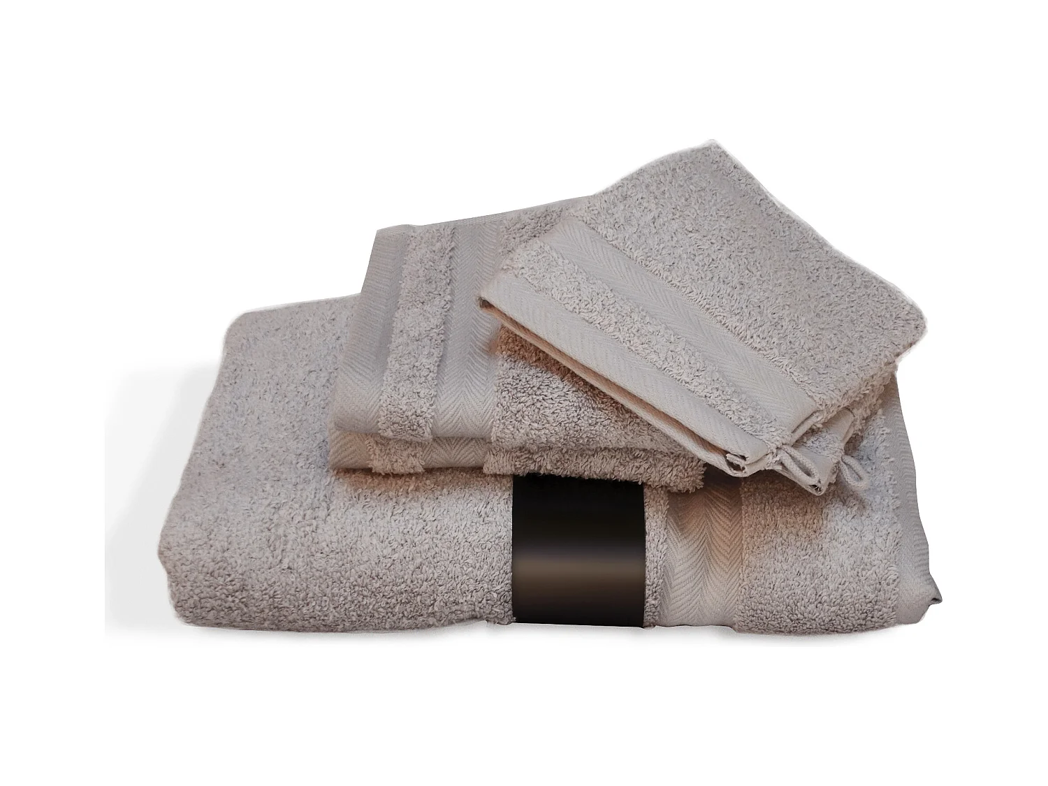 Parure de bain 5 pièces ROYAL CRESENT Gris Souris 650 g/m2