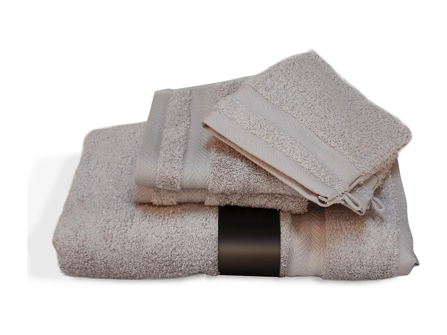 Parure de bain 5 pièces ROYAL CRESENT Gris Souris 650 g/m2