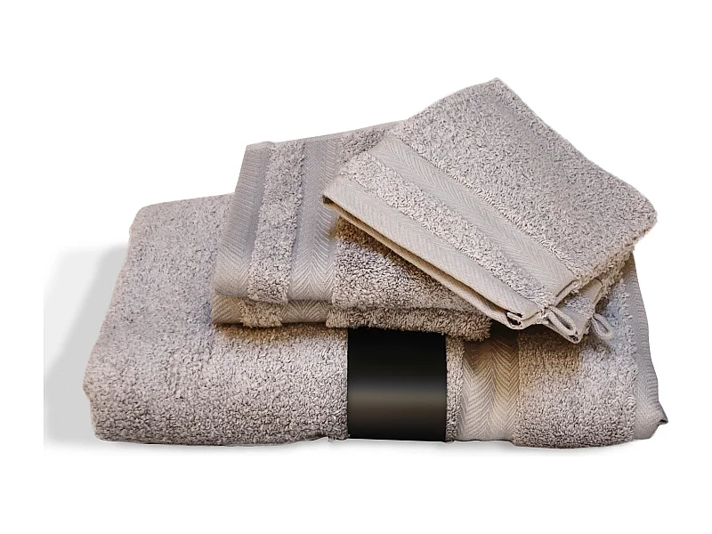 Parure de bain 5 pièces ROYAL CRESENT Gris Craie 650 g/m2