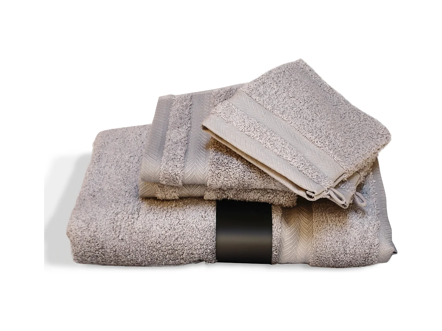 Parure de bain 5 pièces ROYAL CRESENT Gris Craie 650 g/m2