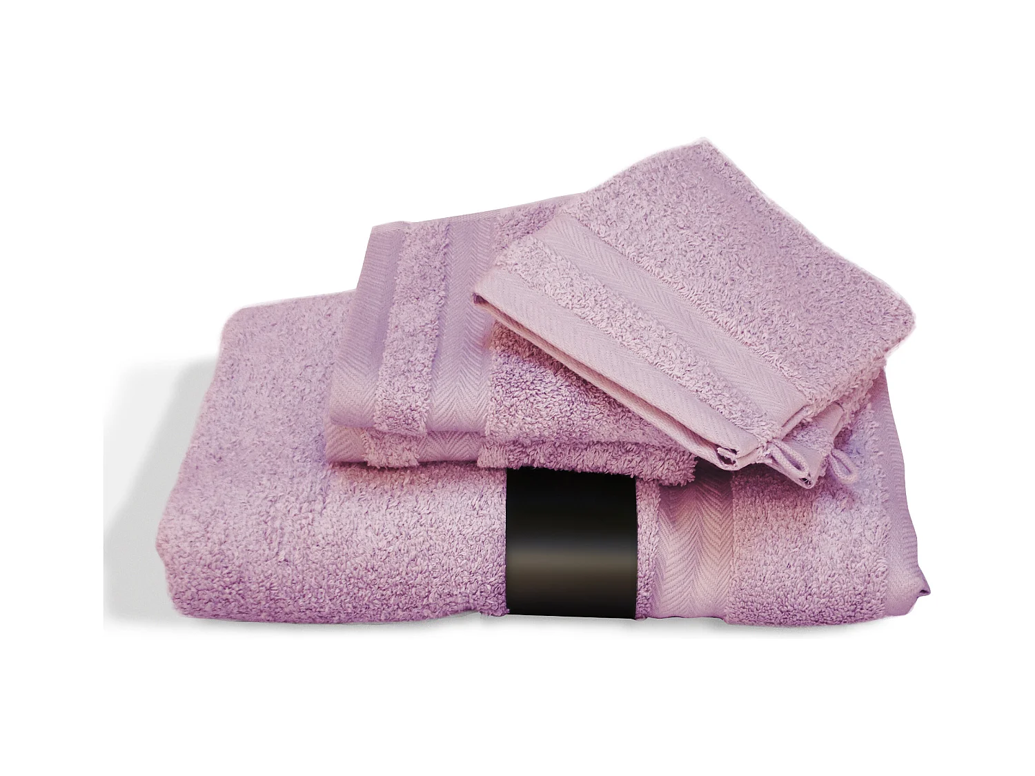 Parure de bain 5 pièces ROYAL CRESENT Rose Lavande 650 g/m2