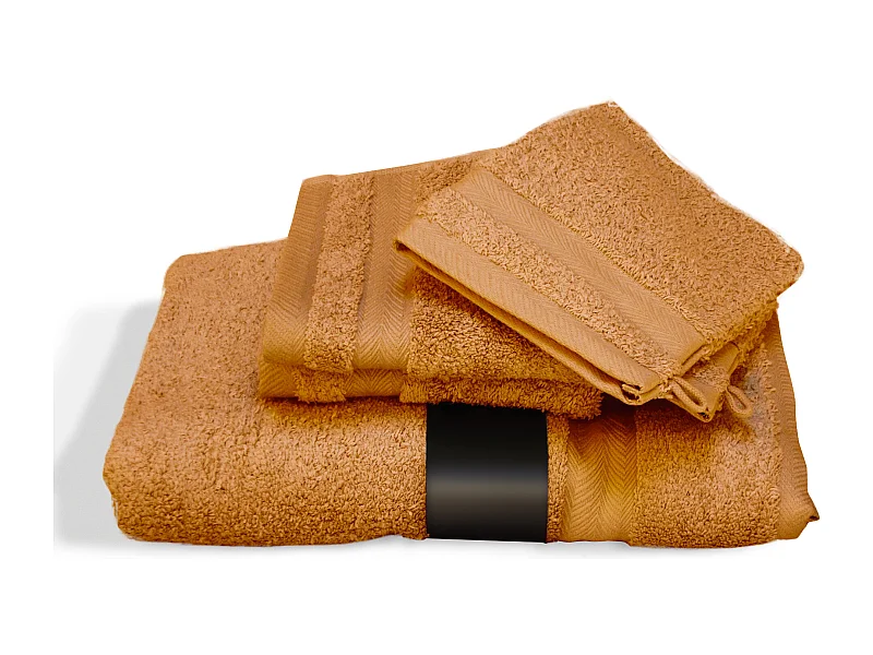 Parure de bain 5 pièces ROYAL CRESENT Miel 650 g/m2