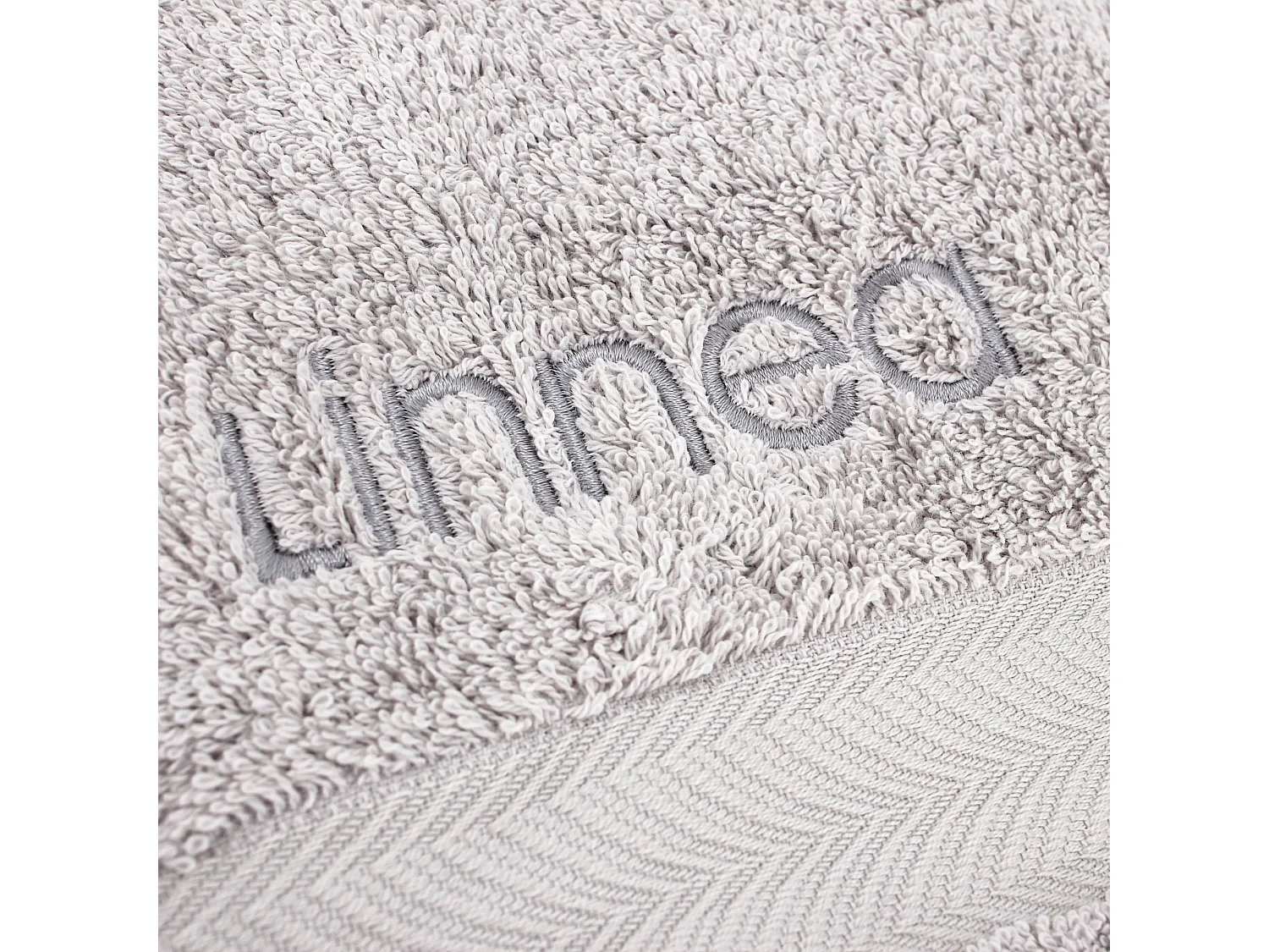 Lot ROYAL CRESENT Serviette brodée Linnea 50x100 + gant assorti Gris Platine