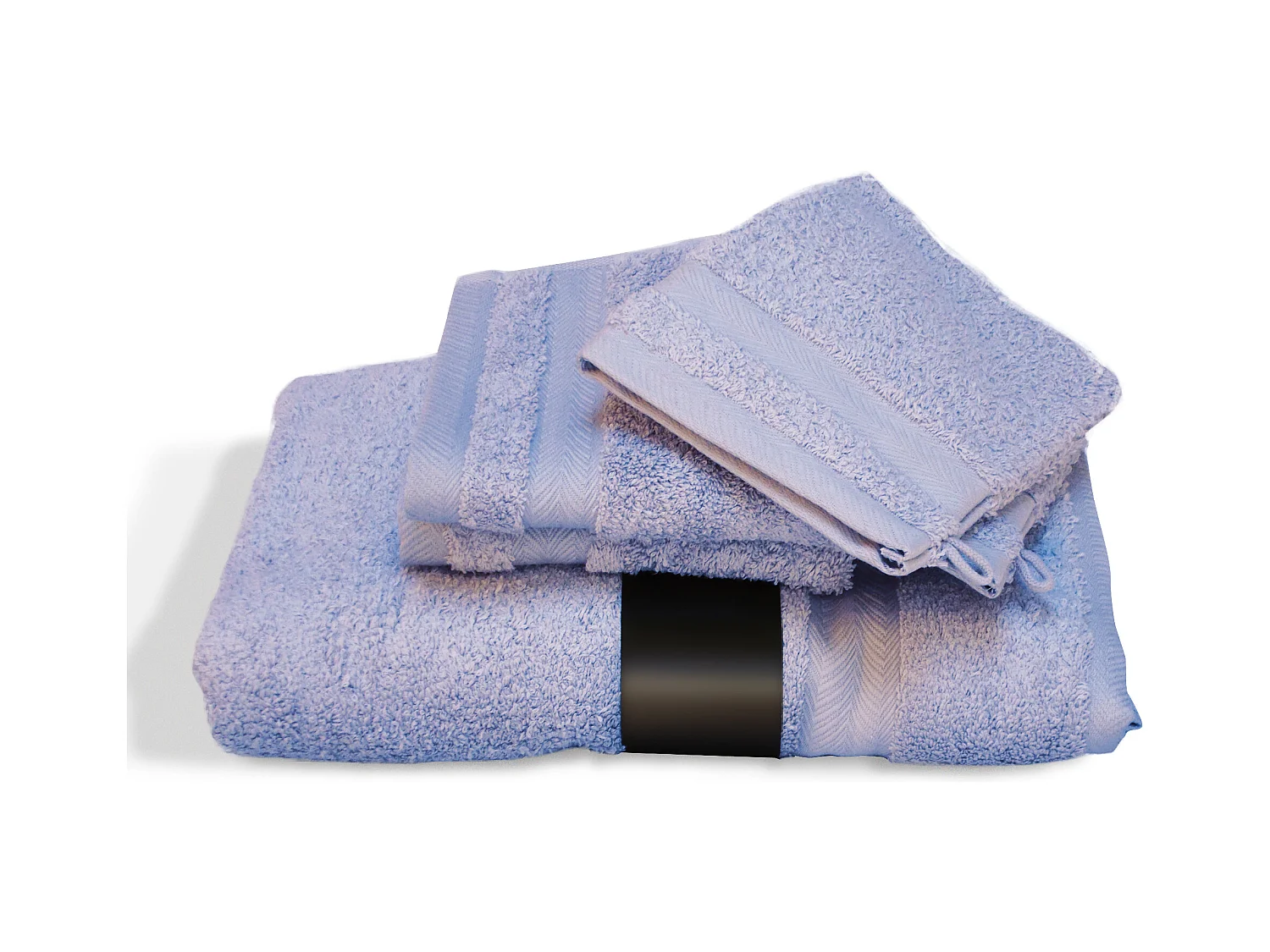 Parure de bain 5 pièces ROYAL CRESENT Bleu Lavande 650 g/m2