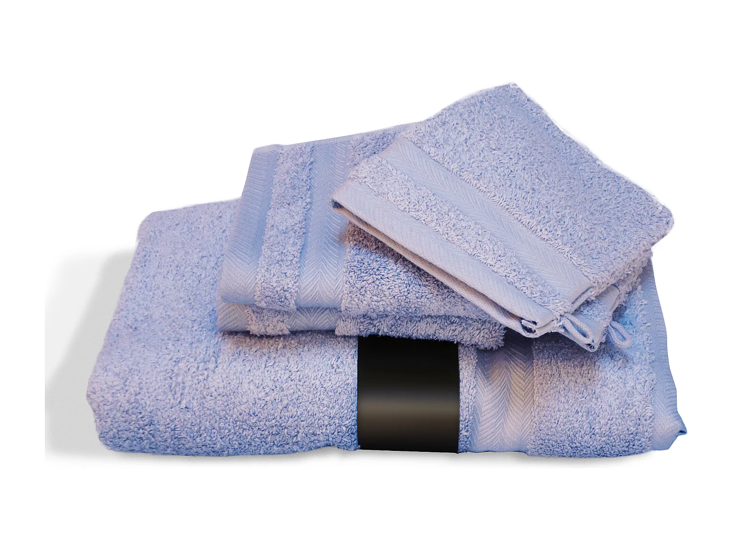 Parure de bain 5 pièces ROYAL CRESENT Bleu Lavande 650 g/m2