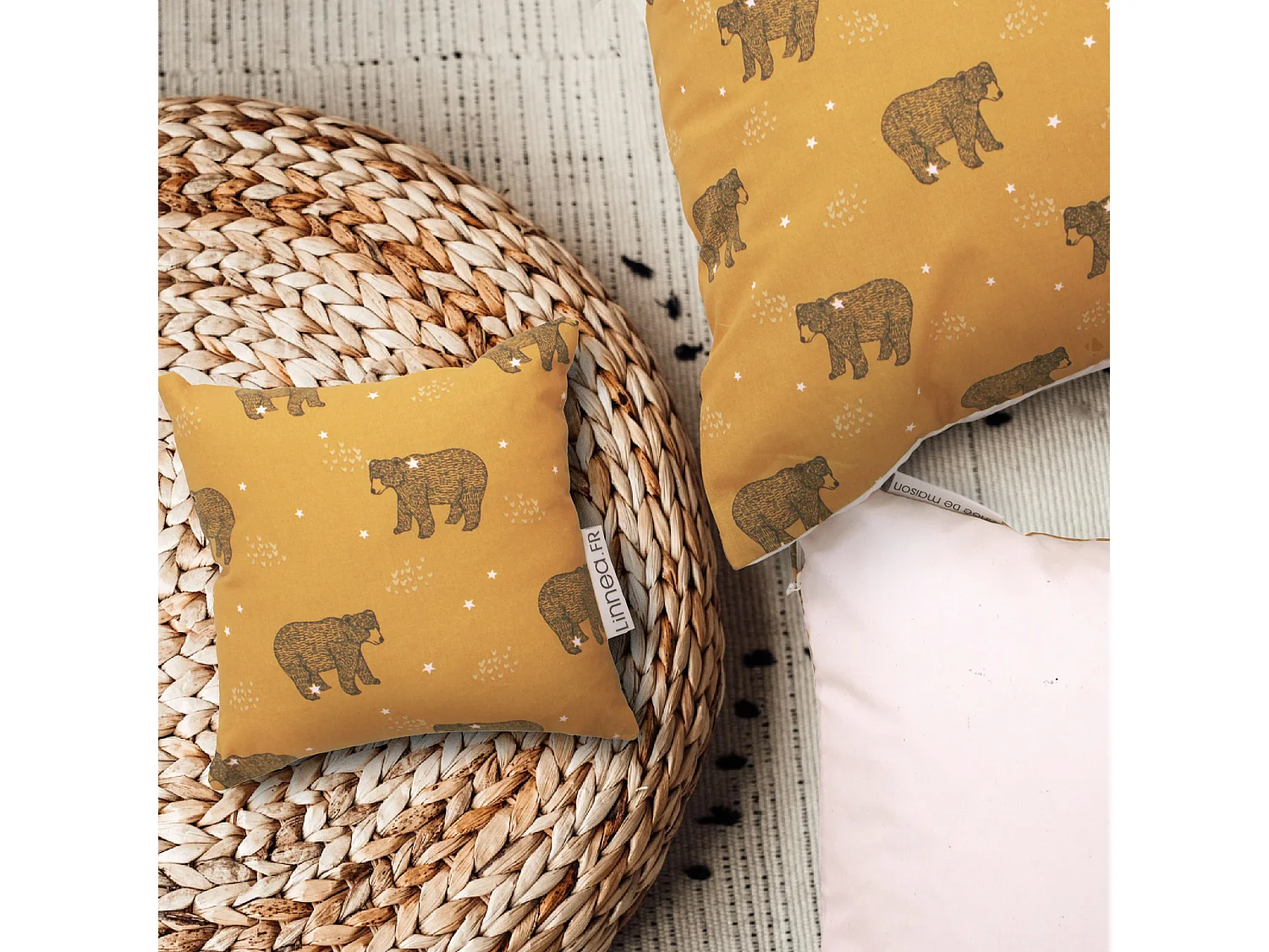 Housse de coussin 50x50 cm BALOO marron Or