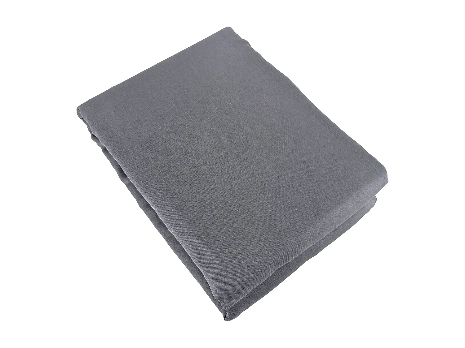 Parure de lit 240x220 cm satin de coton SAPRI gris acier 3 pièces